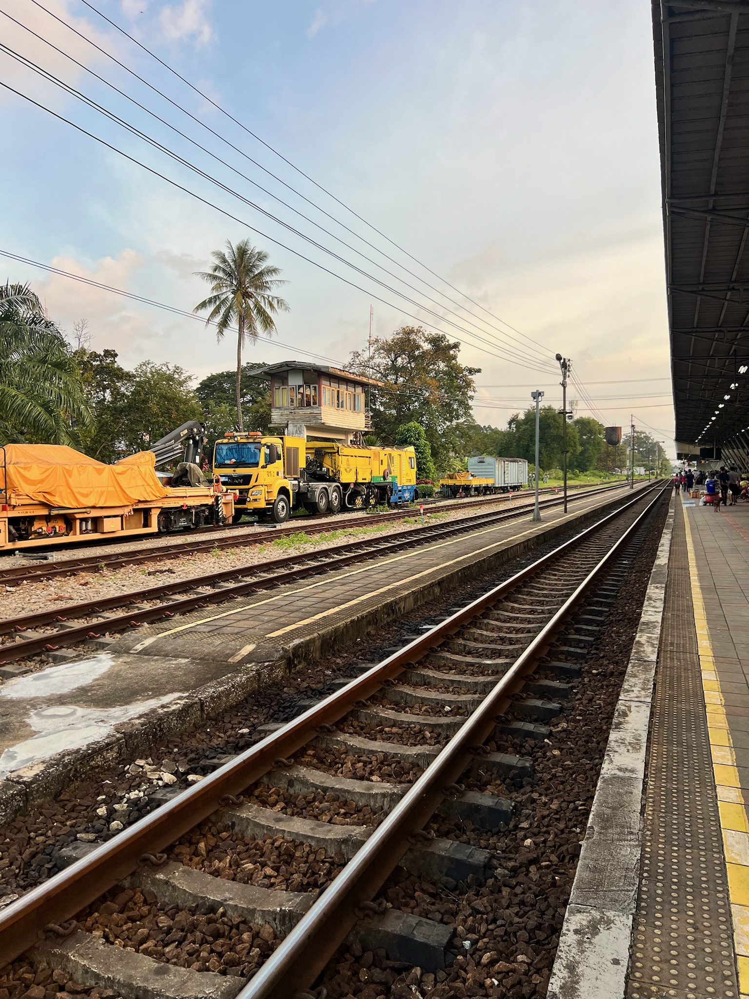 The railway tracks and platform at Phatthalung station